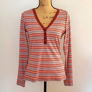 NWT Madewell Striped Henley Shirt Size Large